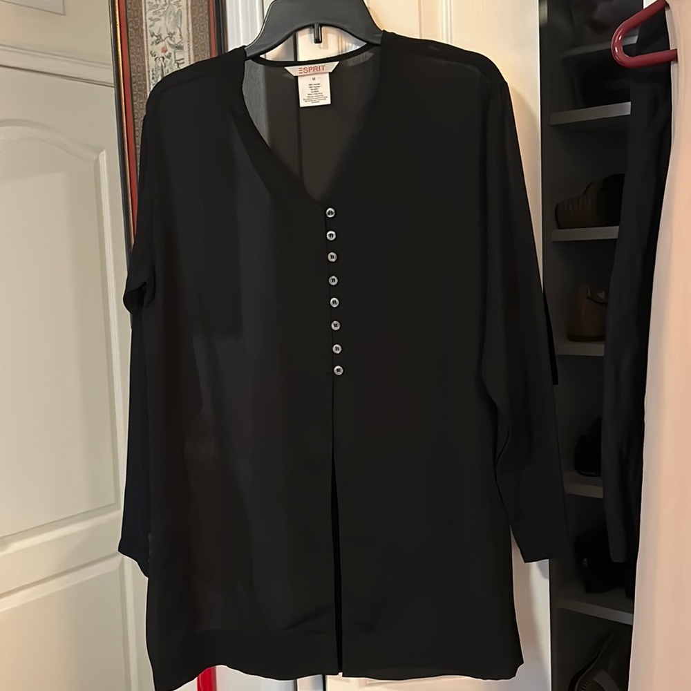 Sheer Black Espirt Blouse